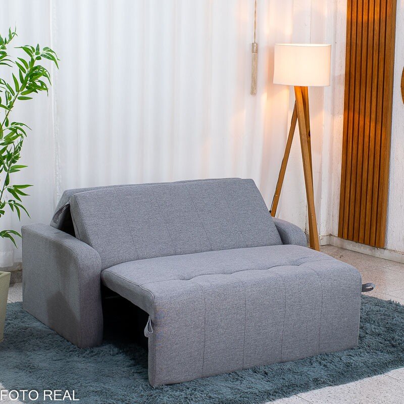 Sofá Cama Amora New Linho Cinza 250/487 - 1,37m - Imagem 7