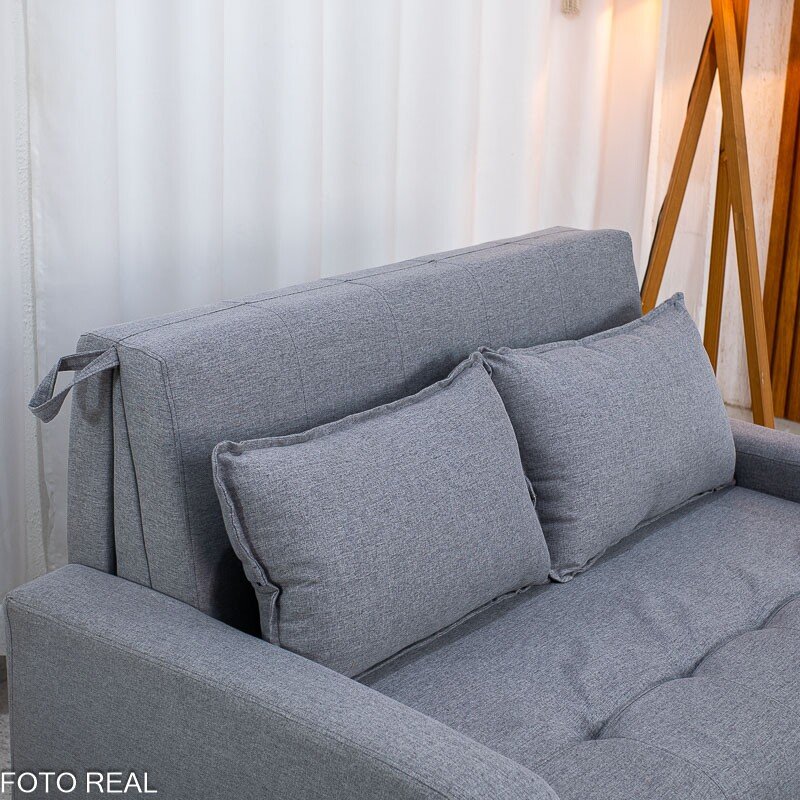 Sofá Cama Amora New Linho Cinza 250/487 - 1,37m - Imagem 8