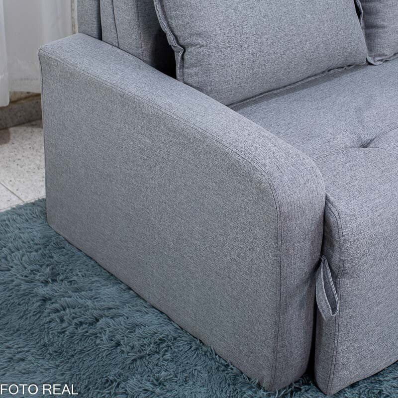 Sofá Cama Amora New Linho Cinza 250/487 - 1,37m - Imagem 9