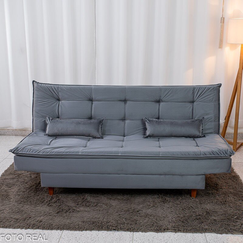 Sofá Cama Premium Veludo Cinza 2303 - 1,80m - Imagem 3
