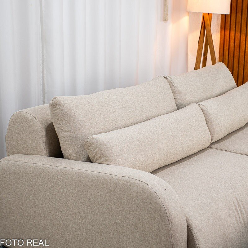 Sofá Retrátil Bellagio 2,25m Linho Bege A57 - Imagem 7