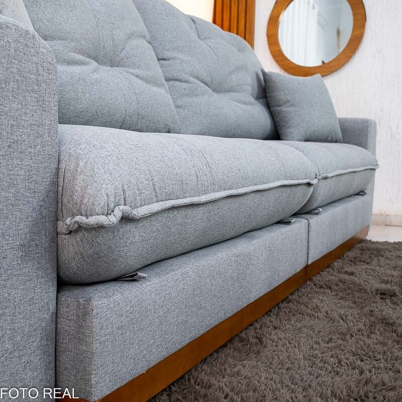 Sofá Retrátil Reclinável Ruah 2,90m Linho Cinza 2016 - Molas Ensacadas - Imagem 8